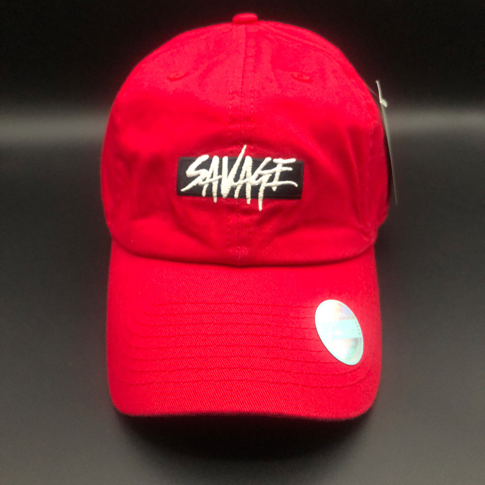 Savage Dad Hat Red - Picture 2 of 3